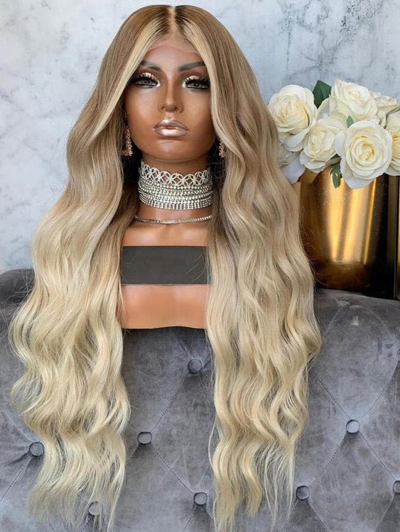 Ombre Balayage Long Lace Front Hair Human Hair Wig  display picture 2