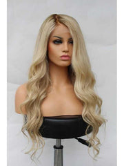 Ombre Blonde Wavy Lace Front 360 Real Glueless Human Hair Wigs for Caucasian Women - Everyday Wigs