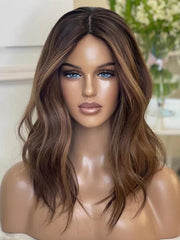 Ombre Brown Lace Front Wigs Body Wave Preplucked Highlight Human Hair Wigs - Everyday Wigs