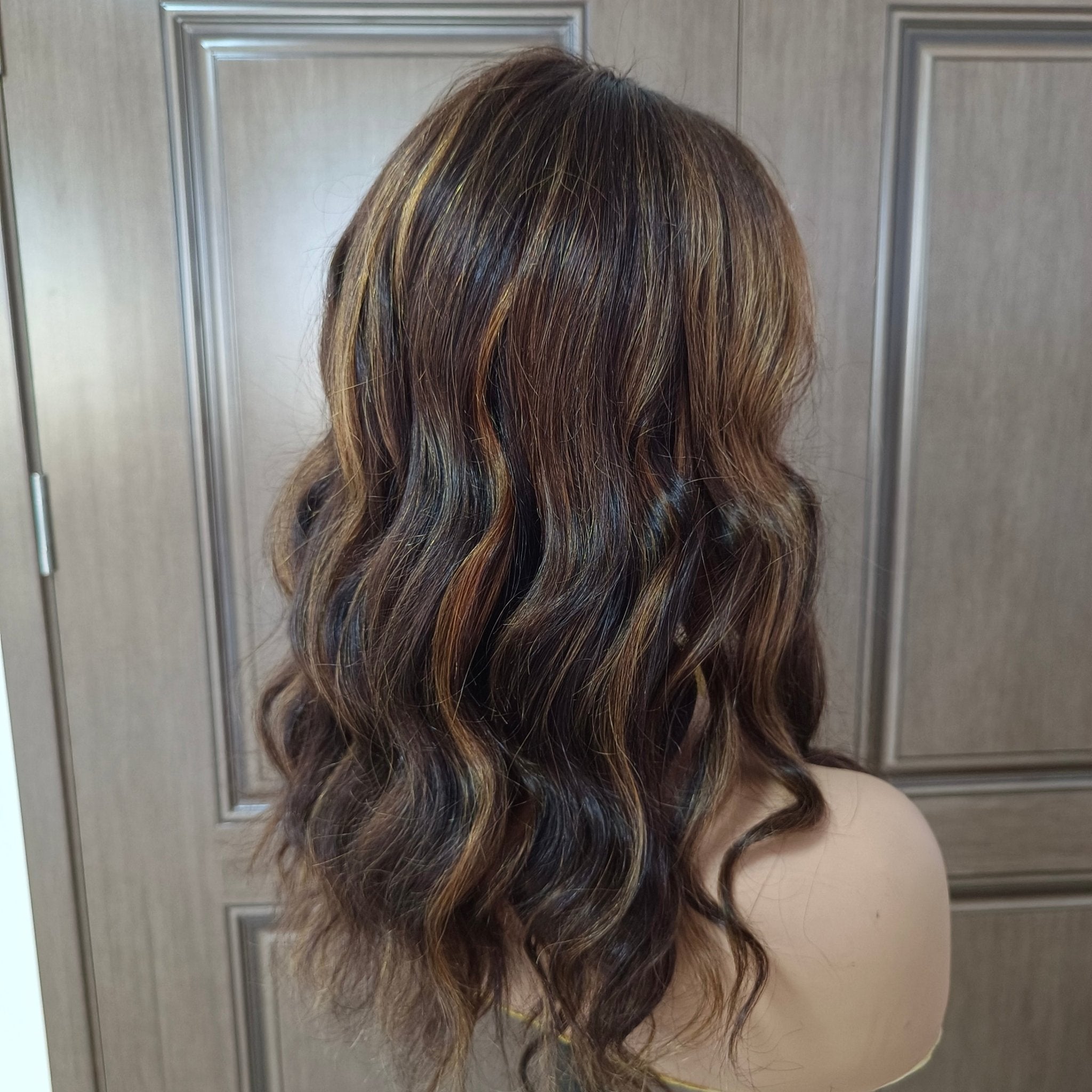 Ombre Brown Lace Front Wigs Body Wave Preplucked Highlight  display picture 1