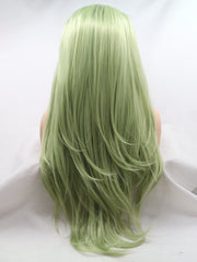 Ombre Green Synthetic Lace Front Wig-Everyday Wigs