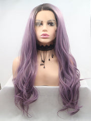 Ombre Purple Synthetic Lace Front Wig-Everyday Wigs
