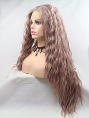 Pink Slight Wavy Synthetic Lace Front Wig-Everyday Wigs