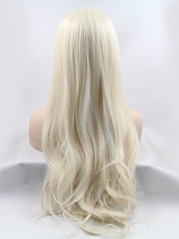Platinum Blonde Straight Synthetic Lace Front Wig – Everyday Wigs