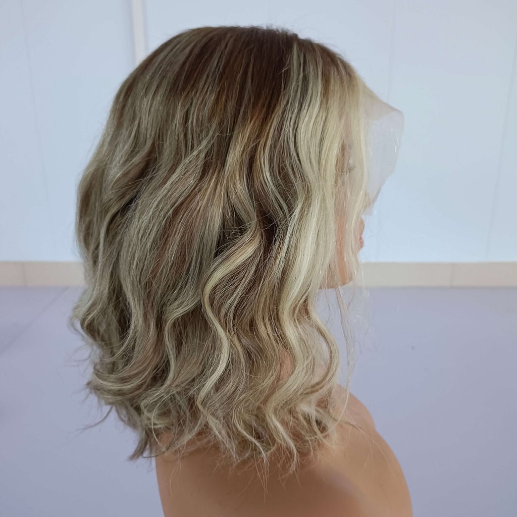 Short Bob Blonde Lace Front 360 Real Glueless Human Hair  display picture 1