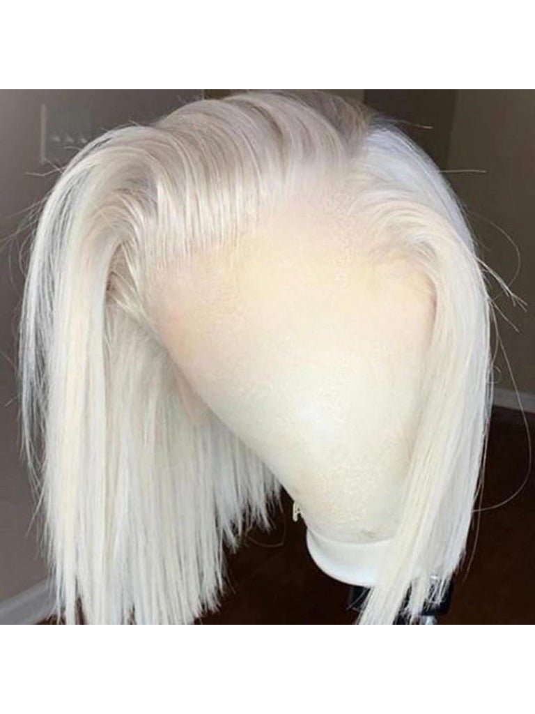 White Bob Short Human Hair Lace Front Wigs - Everyday Wigs
