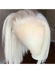 White Bob Short Human Hair Lace Front Wigs - Everyday Wigs