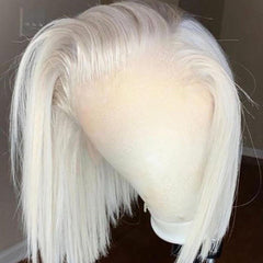 White Bob Short Human Hair Lace Front Wigs - Everyday Wigs