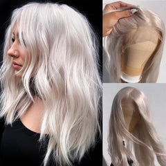 White Platinum Blonde Wigs Human Lace Front Wigs - Everyday Wigs